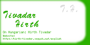 tivadar hirth business card